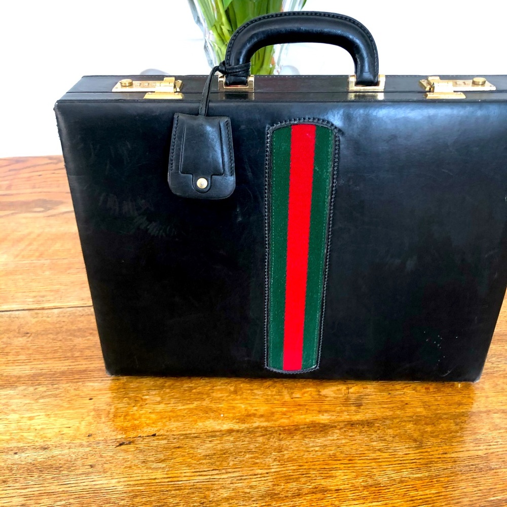 Vintage Gucci Hard Leather briefcase.